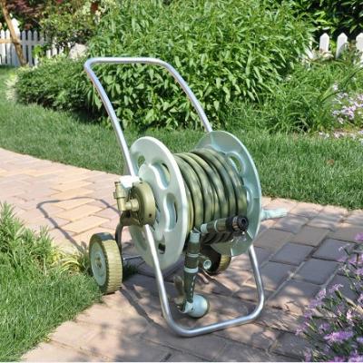 China Hot Sale Adjustable 30m Portable Fashion Heavy Duty Water Hose Reel With Spout for sale