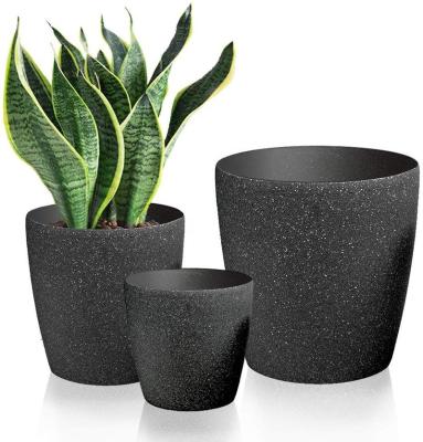 China Hot Sale Europe Wholesale Cheap Indoor Outdoor Sandstone Decor Plastic Resin Flower Garden Planter Potted Plant Pots Kit for sale