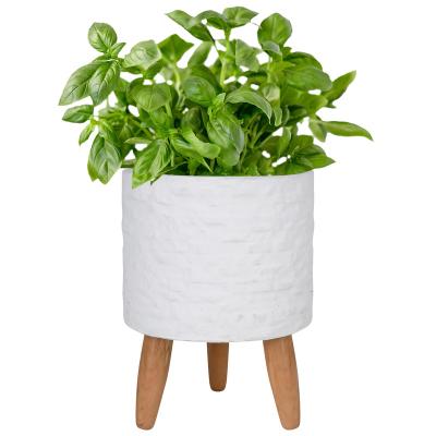 China Modern White Indoor Outdoor Large Round Decor Cement Succulent Plants Garden Bonsai Flower Pots Planters for sale