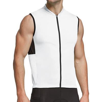 China QUICK DRY Mens Tank Top Road Bike Shirt Cycling Sleeveless Full Zipper Running Vest Pocket for sale