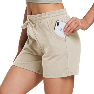 China High Quality Women's Sports Shorts Cotton Yoga Shorts Workout Sports Shorts QUICK DRY With Pockets for sale