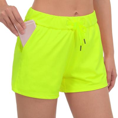 China Anti-Wrinkle Womens Workout Lounge Shorts Cotton Yoga Gym Sporty Running Activewear Sweat Shorts With Pockets for sale