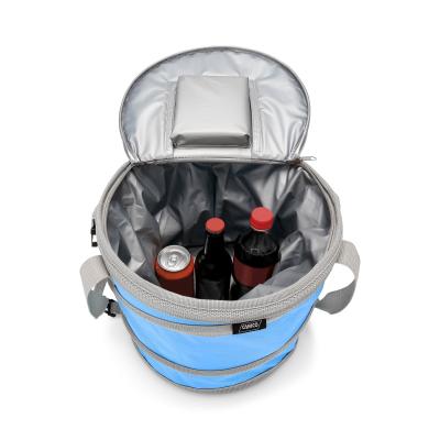 China Insulated Round Barrel Wine Beer Lunch Bag Insulated Beach Cooler Bag Compact Collapsible Pop Up Cooler Bag for sale