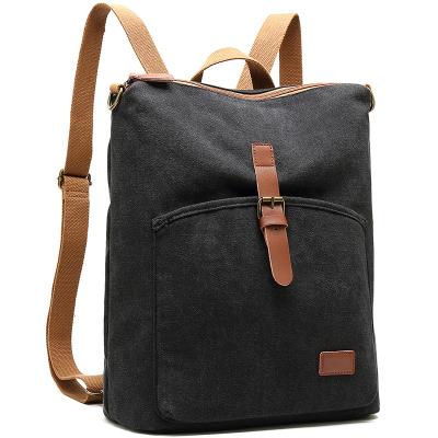 China Anti-theft Canvas Backpacks Mens School Bags Vintage Waxed High Quality Canvas Daypack Laptop Backpack Bag for sale