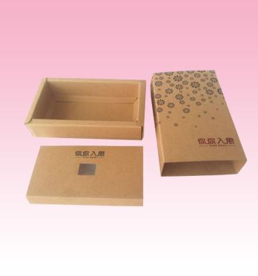 China custom folded kraft paper drawer box wholesale supplier with sleeve for sale