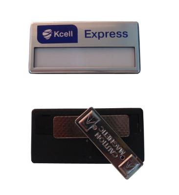 China custom metal magnetic name tags holders hanging name badges with logo supplier for sale