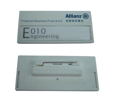 China custom white plastic name badges with safety pin conference name tags factory for sale