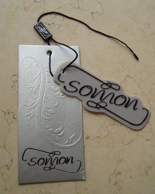 China custom apparel hang tag design online for shirt plastic embossed hang tag maker for sale