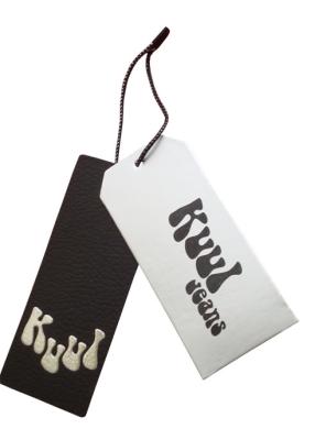 China custom letterpress paper hanging gift tag off white christmas hang tag template for sale