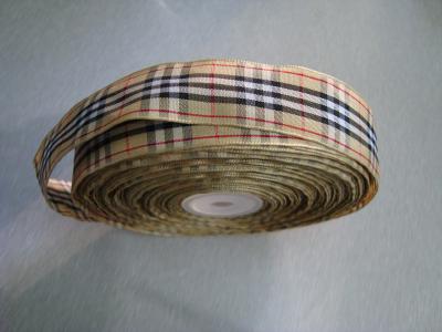 China custom recycled plaid nylon taffeta ribbon in bulkl for sale manufacturer China for sale