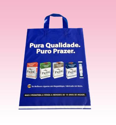 China custom Eco-Friendly plastic retail bags with plastic handle artwork printing for sale