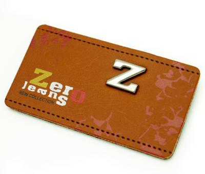 China custom printing genuine leather clothing size labels leather suitcase tags badge for sale