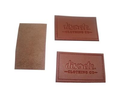 China Custom Clothing Genuine leather Labels Personalized Leather Luggage Tags for sale