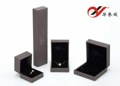 China Professional Gray PU Leather Ring Box , Luxury Jewelry Box For Jewelry Gift Packing for sale