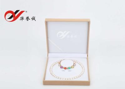 China Velvet Cover Finish Yellow Necklace Box , Chain Gift Box For Chain / Earring for sale