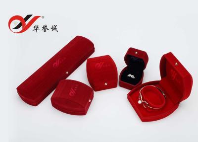 China Beautiful Square Velvet Jewelry Box Free Sample Flocking Boxes For Gift Package for sale