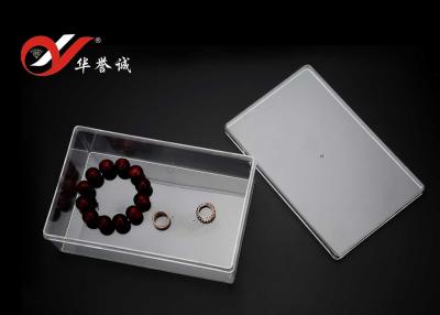 China Forma práctica del rectángulo de la caja de joyería del plástico transparente para la exhibición de la joyería/del regalo en venta