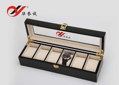 China Caja de reloj de lujo en el MDF/la caja de almacenamiento de reloj de acero de las unidades de la pintura 6 para los hombres en venta