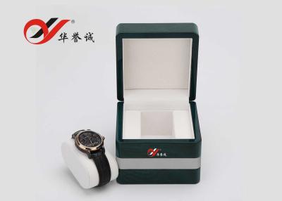 China Caja de reloj personalizada de madera de la laca verde, caja de regalo del reloj de moda con la almohada en venta