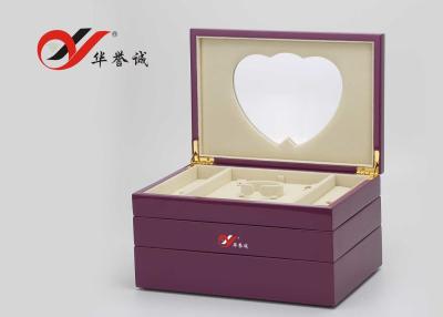 China 3 Layers Lacquered Wooden Jewellery Box Unique Design For Gift Package for sale