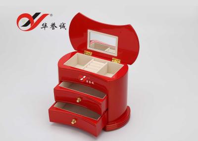 China Simple / Compact Small Wooden Jewellery Box Organizer Easy Clean With 2 Drawers for sale