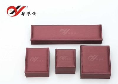 China Traditional / Elegant Plum PU Leather Jewellery Storage Box Set For Pendant Package for sale