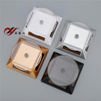 China Four Colour Square Solar Powered Rotating Display Stand Turntable For Jewelry Display for sale