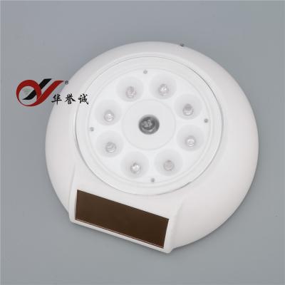 China Round Shape White Solar Display Stand 8.5cm Diameter Turntable With 8 LED Lights for sale