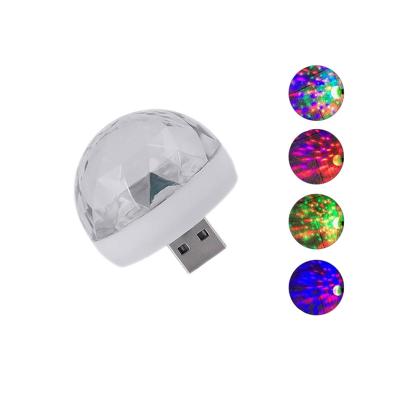 China Theme Park Car RGB Disco Ball Usb Mini Karaoke Party Portable Indoor Magic Stage Lights Small Led DJ Light for sale