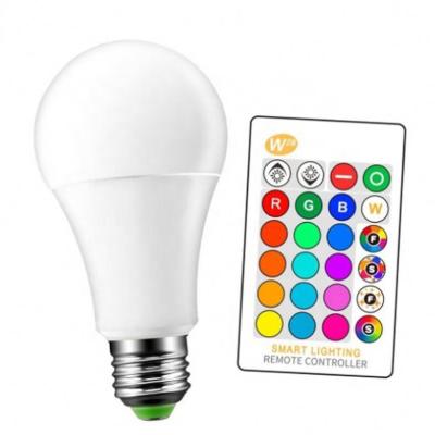 China Remote Control Adjustable Light Bedroom RGBW Bulb Indoor Lamps E27 3W 5W 9W Atmosphere 16 Color Changing RGB Led Bulbs for sale