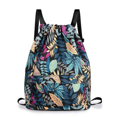 China INEO Lightweight Flower Drawstring Bag Stylish Pattern Large Drawstring Bag With Pockets for sale