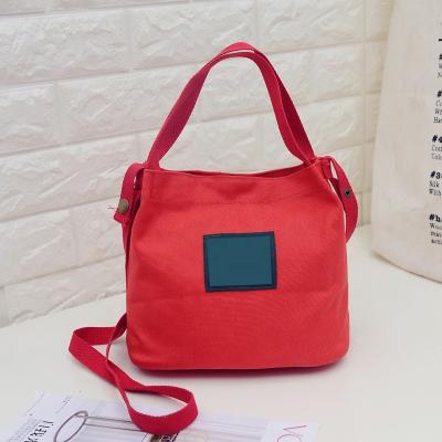 China New Style Fashion Soft Large Capacity Shopping Bag Tote Bag Canvas Shoulder Tote Handled Bag For Women for sale