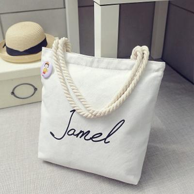 China Fashionable Portable Custom Size Handled Tote Bag Large Fashionable Custe Ladies Canvas Shopping Bag Tote Bag for sale