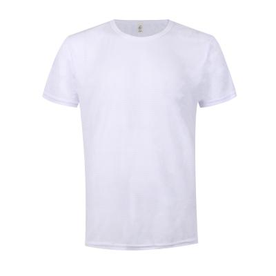 China QUICK-DRY White Mens Sports Wholesale Printed Custom T-Shirt T-Shirt Muscle Fitted Sports Fitness Running Shirt for sale