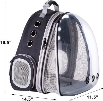 China Stocked Cheap Factory Price Zipper Transport Expandable Clear Bubble Pet Bag Carrier Cat For Travel Small Dog Backpack for sale