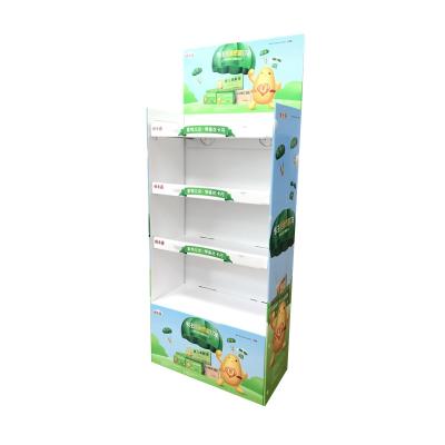 China Eco-friendly Custom Creative Design Paper Display Rack Cardboard Vertical Display Rack for sale