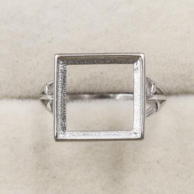 China CLASSIC S925 Square Ring White 12*12 Hole Base Setting With Zircons Sterling Silver Claws And Mount Holder For Inlay for sale