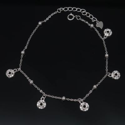 China CLASSIC S925 Anklets White 3*3 Blank Hole With Claws And Zircons Back Set Sterling Silver Base Bracket For Inlay for sale