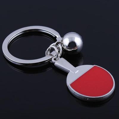 China Promotion Gift Custom Logo Promotional Gift Simulation Alloy Table Tennis Key Chain for sale