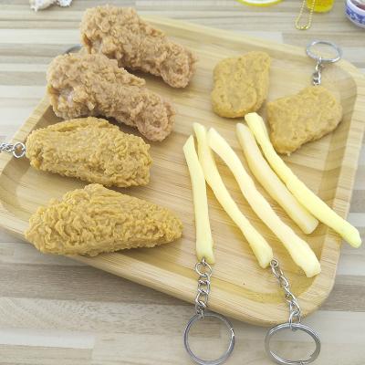 China Fashional souvenir gifts food simulation kfc fried chicken legs main chain chicken wings wholesale fast food restaurant promotional gifts for sale