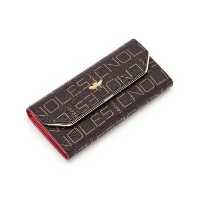 China Fashion letter raincoat pattern can be high-end craft women's wholesale customized high-quality fabrics wallet for sale