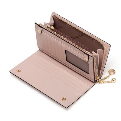 China Raincoat can be customized exquisite compact high-grade hardware wallet solid color pink fashion ladies wholesale for sale