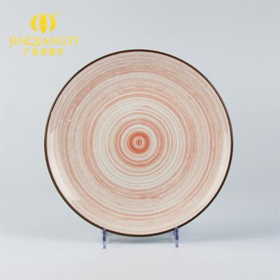 China Viable Hot Selling Design Restaurant Fancy Orange Color Ceramic Ceramic Dinner Dishes for sale