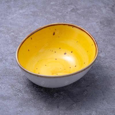 China JQY Irregular Color Luster Vintage Irregular Color Hotel Restaurant High Temperature Home Use Porcelain Ceramic Bowls for sale