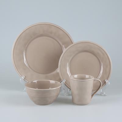 China Viable Wholesale Factory Price Glazed Porcelain Dishes Sets Ceramic Dinnerware Set Dinnerware for sale