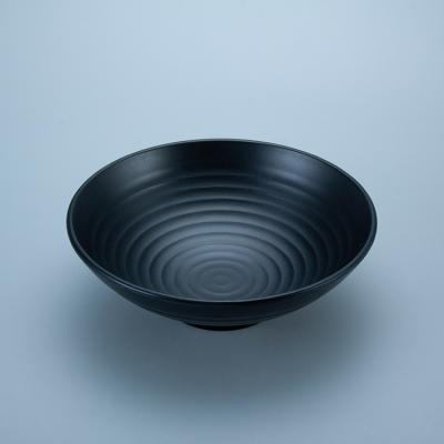 China Japanese Style Viable Tableware Noodle Bowl Melamine Restaurant Black Ramen Bowls for sale