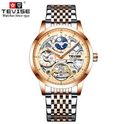 China 2022 Automatic Date Popular Men's Multifunctional Moon Phases Automatic Mechanical Watch Luxury Hollow Mechanical Watch for sale