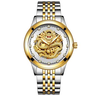 China Hot Popular Luxury Dragon Watch Men Fashion Business Mechanical Auto Date Element Watches Stainless Steel Band for sale