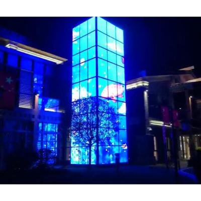 China Indoor crystal transparent LED display transparent screen P10.41-10.41 for big building glass facade for sale