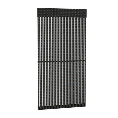 China Indoor Waterproof Outdoor Transparent Mesh Screen Video Wall Curtain Full Color LED Grille LED Grill Led Display for sale